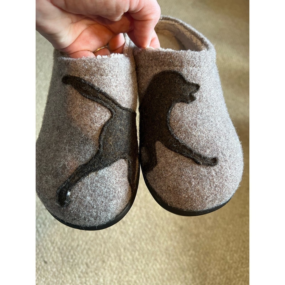 L.L. Bean boiled wool black lab slipper house‎ shoe womens 6